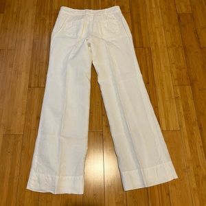 White linen pants lined low rise size 0, regular length, very good quality